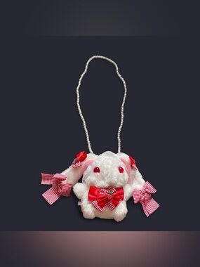 Creepy cute pearl strawberry bunny bag